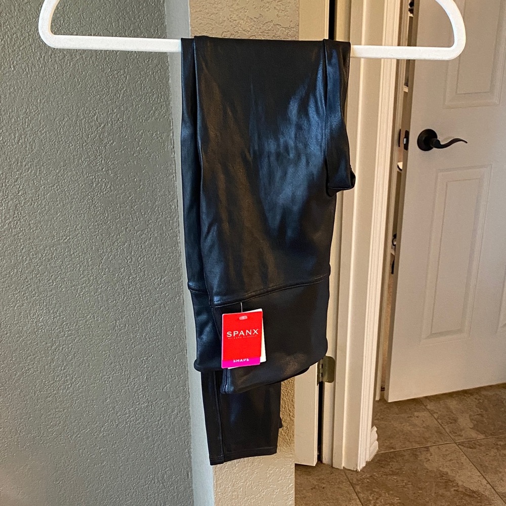 SPANX Faux Leather Black Leggings